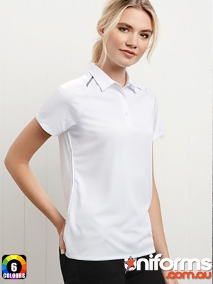 P012LS Ladies Academy Polo - Front View in Action